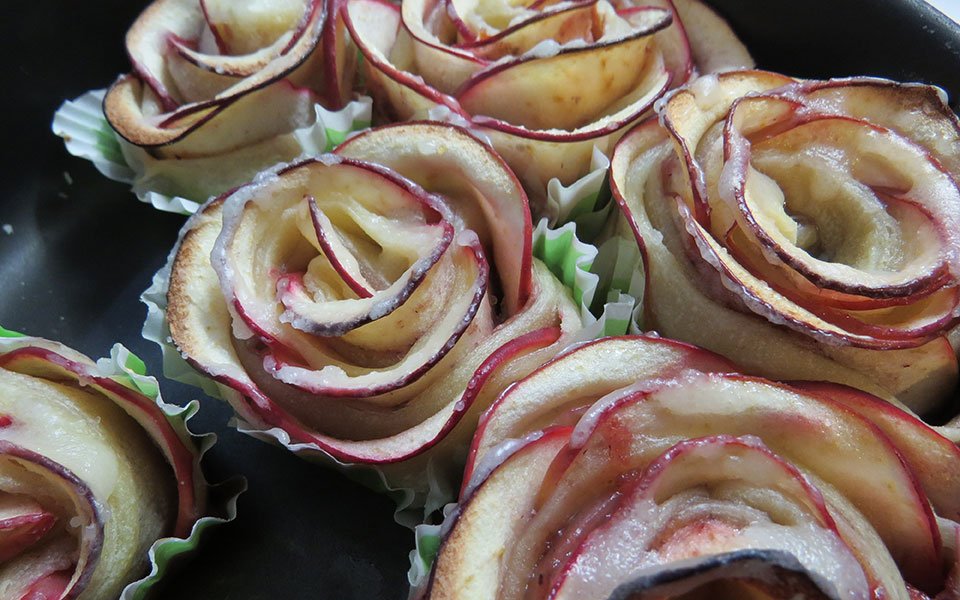 Estas rosas de manzana son un regalo ideal